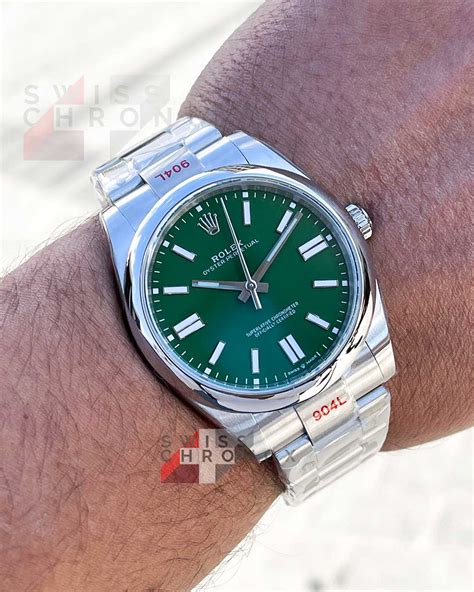 rolex oyster perpetual 41mm 124300 green|Rolex Oyster Perpetual 41mm celebration.